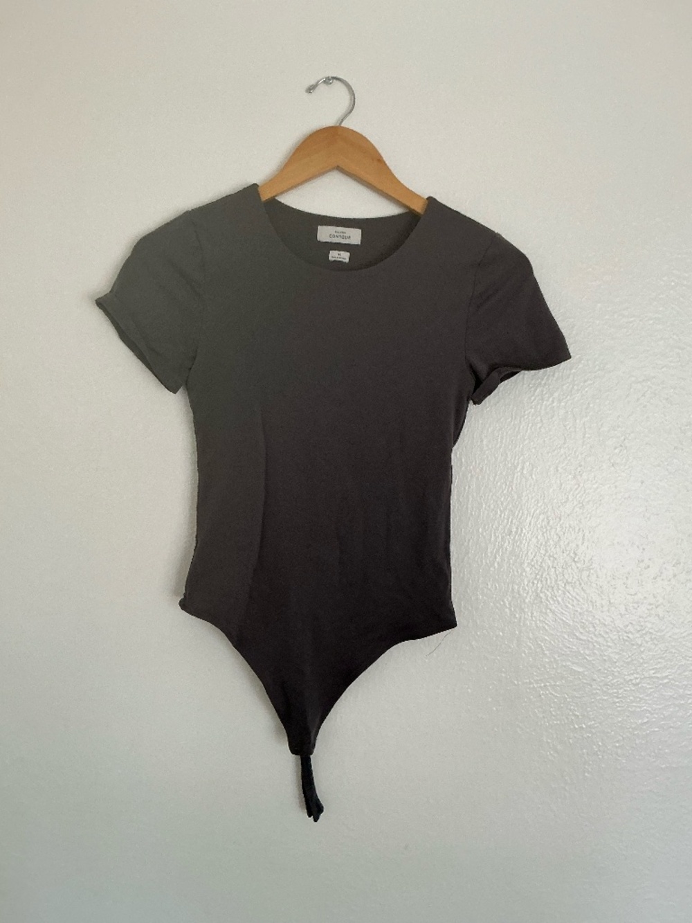 Native Contour Casual Short Sleeve Bodysuit Charcoal Gray M